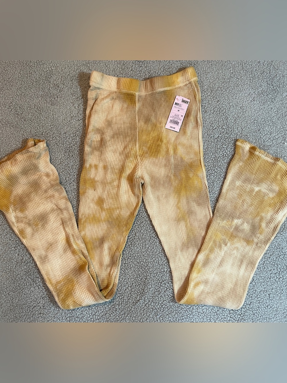 Target Ribbed Tie-Dye Leggings - Yellow & Cream